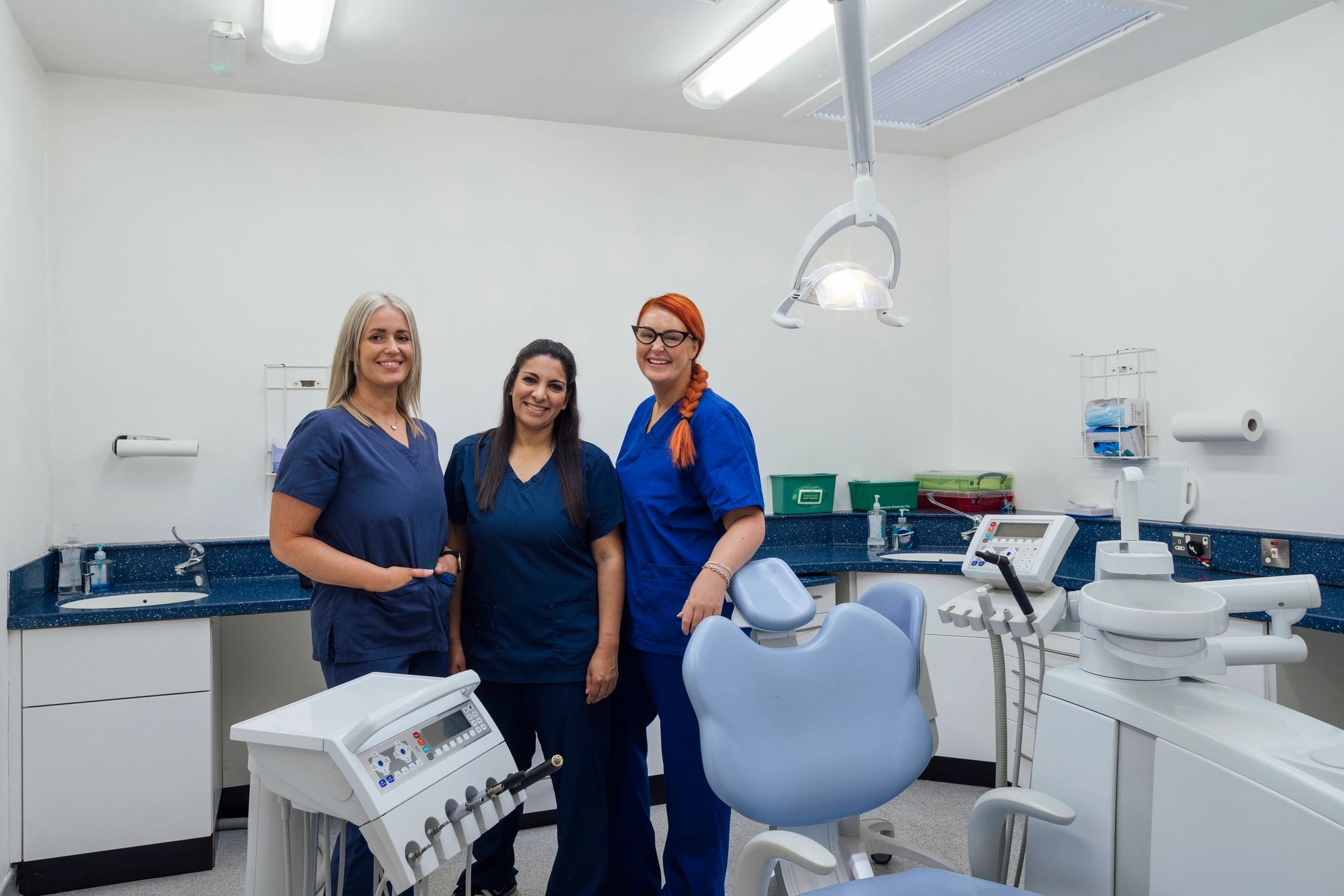 Dental team standing together in a clinic