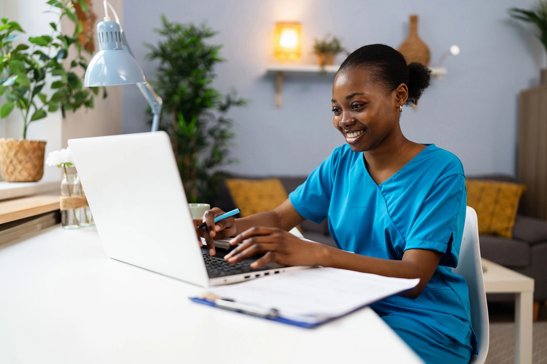 Professional learning on a laptop