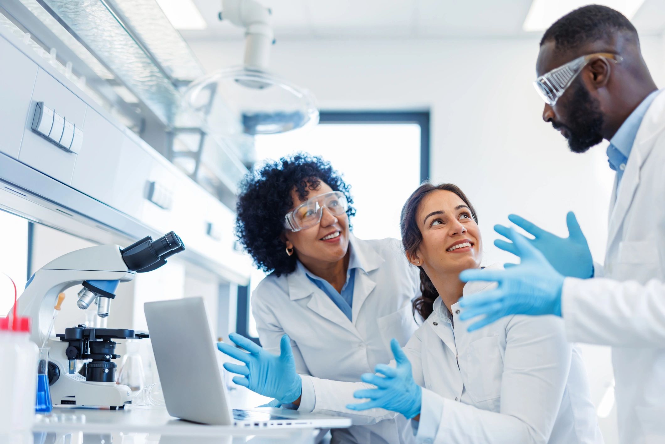 Dental team collaborating during a training discussion